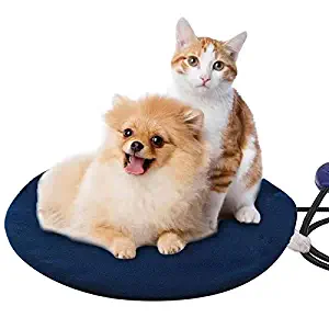 Pet Heating Pad, Electric Heating pad for Cats with Waterproof Adjustable Warming Mat with Chew Resistant Cord, Soft Removable Cover, Overheat Protection