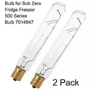 2 Pack - 40W Bulb for SubZero 500 Series Refrigerator Freezer Light Bulb 7014647 40 Watt 501F 501R 550 532 542 561 590