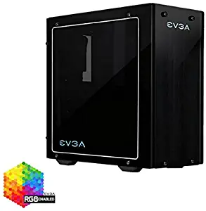 EVGA DG-77 Matte Black Mid-Tower, 3 Sides of Tempered Glass, Vertical GPU Mount, RGB LED and Control Board, K-Boost, Gaming Case 170-B0-3540-KR