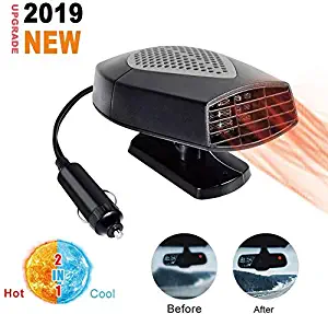 Portable Car Heater,30 Seconds Fast Heating Quickly Defrosts Defogger 12V 150W Auto Ceramic Heater Cooling Fan 3-Outlet(Red)