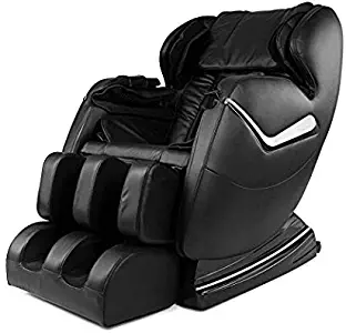 Real Relax Massage Chair, Full Body Zero Gravity Shiatsu Recliner with Heat and Foot Rollers, Black