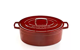 Martha Stewart Collection Collector's Enameled Cast Iron 8 Qt. Oval Casserole in Cranberry
