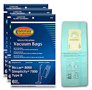 EnviroCare Replacement Vacuum Bags for Riccar 8000 and Simplicity 7000 Type B 18 pack