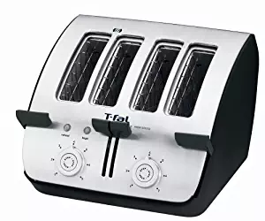 T-fal TT7461 Avante Deluxe 4-Slice Toaster with Bagel Function, Black