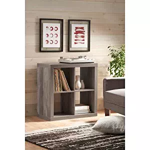 Better Homes and Gardens* Wood Storage Square Organizer 4-Cube Bookshelf in Rustic Gray