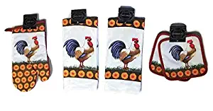 HomeConcept Sunflower & Rooster Designer Kitchen Linen Bundle Oven Mitt (1) Towels (2) Pot Holders (2)