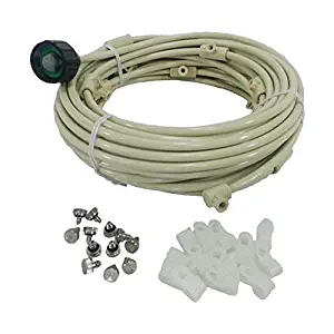 mistcooling - Patio Misting Kit - Pre- Assembled Misting System - Cools temperatures by up to 30 Degrees - Brass/Stainless Steel Misting Nozzles - for Patio, Pool and Play Areas ((60ft - 16 Nozzles))