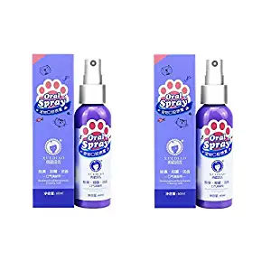 Glumes Dog Breath Freshener Pet Oral Care Spray Dental Spray Teeth Cleaner Smell Removal Cat Mouthwash No Toothbrush Dental Care Water Additive for Bad Pet Breath for Dog Cat Puppy Kitty