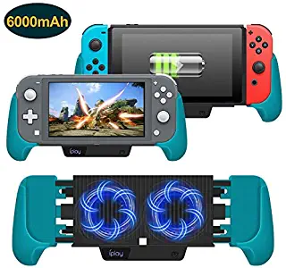 Cooling Charging Grip for Nintendo Switch & Switch Lite, 4 in 1 Accessories Works as Fan, Charger, Grip and Foldable Stand for Nintendo Switch Lite and Nintendo Switch (Blue)