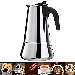 NARCE Stainless Steel Percolator Coffee Maker Stovetop Espresso Maker Moka Pot Coffee (9cup-450MLbroad base)