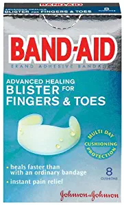 Band-Aid Brand Adhesive Bandages, Advanced Healing Blister Cushions for Fingers & Toes, 8-Count Boxes (Pack of 6)