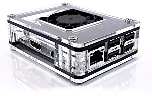 Zebra Black Ice Case with Fan for ASUS Tinker Board and Tinker Board S ~ C4Labs