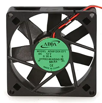 Adda AD0812XX-D71 Cooling Fan, 11" Leads, 12VDC, 39.4CFM, 80 mm L x 80 mm W x 15 mm H