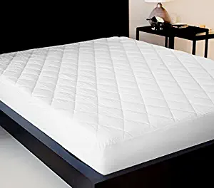 Lantrix Fitted Mattress Pad – Mattress Cover Stretches up to 18 Inches - Hypoallergenic – Soft Quilted Mattress Protector/Cover – White – Twin XL Extra Long (Twin XL)