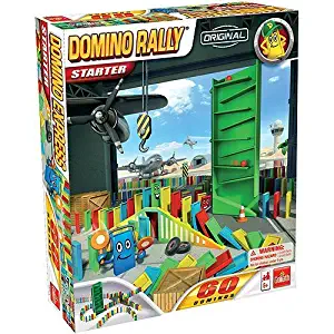 Domino Rally Starter Set 60 multi-colored Zigzag tower with slalom ball