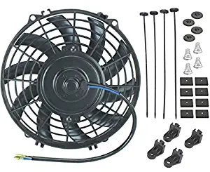 American Volt 12V Electric Radiator Cooling Fan Reversible High Performance Thermo Cooler Best CFM (9" Inch, Single Fan)