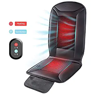 Naipo Car Seat Warmer and Cooler 2 in 1 Cushion Seat Cover with Heating and Ventilation Function and 3D Mesh PU Leather Portable Breathable Cover for Car Home Office Chair, All-Season Use