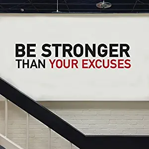 Bubbles Designs BE Stronger Than RED - Black - Home and Gym Motivate Wall Decal