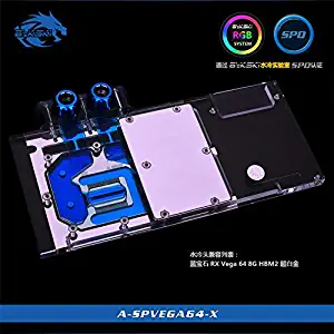 Bykski A-SPVEGA64-X RBW RGB Led GPU Water Cooling Block for Sapphire Nitro+ RX Vega 64 8G HBM2