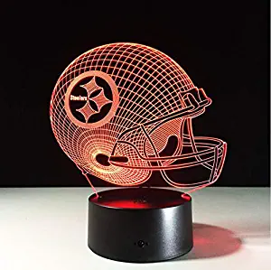 7 Colors Change 3D Led Night Light NFL Team Pittsburgh Steelers Football Helmet Touch Sensor USB Table Lamp Home Decor Kids Gift