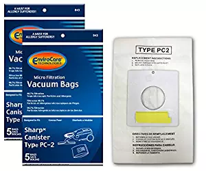 EnviroCare Replacement Vacuum Bags for Sharp Canister Type PC-2 10 Pack