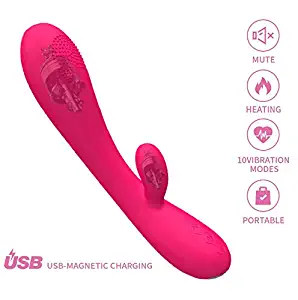 Heating Vibrate Wand Massager Wireless Mini Whisper Quiet, USB　Rechaegeable Personal Massager Deep Waterproof Body Massage for Bedroom, Patio, Garden, Gate, Yard or Party