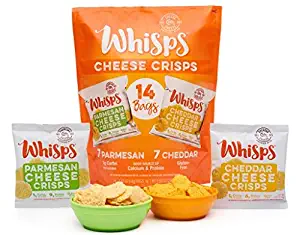 Cello Whisps All Natural Non-GMO Gluten Free Cheese Cheddar & Parmesan Variety Pack: 14 Bags (0.63 oz.)