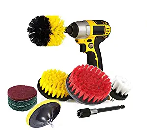 10Pcs The Ultimate Drill Brush Cleaning Supplies Kit - Great for Bathroom - Detailing - Shower Cleaner - Bath Mat - Kitchen Accessories - Grout Cleaner - Dish Brush - Stove - Oven - Sink - Car Wheels