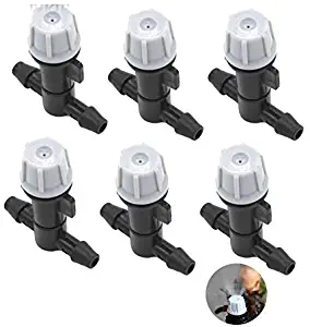 Garden Hose - 6PCS 4/7mm Tee Connector Watering Sprinkler Garden Irrigation Misting Cooling Spray/Atomizing Micro Nozzle