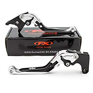 FXCNC Racing CNC Aluminum Folding Extendable Adjustable Brake Clutch Levers for Kawasaki Ninja 250 1998-2007,Ninja 500 EX500 1987-1993, Ninja 600R 1985-1997