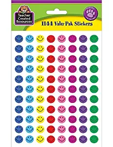 Teacher Created Resources Mini Happy Face Stickers Valu-Pak, Multi Color (6633)