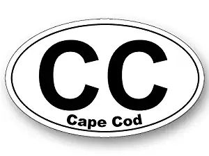 MAGNET 3x5 inch Oval CC Cape Cod Sticker (Beach ma Mass Massachusetts) Magnetic vinyl bumper sticker sticks to any metal fridge, car, signs