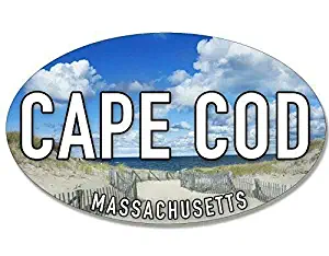 MAGNET 3x5 inch Oval Cape Cod Sticker (Massachusetts ma sea Beach Coast Coastal Logo) Magnetic vinyl bumper sticker sticks to any metal fridge, car, signs