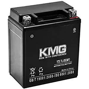 KMG YTX7L-BS Sealed Maintenance Free Battery High Performance 12V SMF OEM Replacement Powersport Motorcycle ATV Scooter