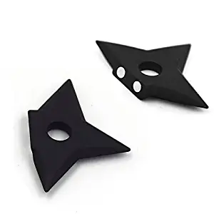 Ninjia Shuriken Fridge Magnets, VITORIA'S GIFT Assassin Fashion Metal Magnets ,Pack of 2 (Black)