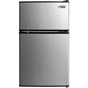 Arctic King 3.2 cu ft 2-Door Compact Refrigerator, Stainless Steel Look