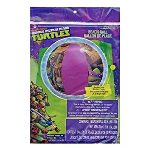 Turtles Teenage Mutant Ninja Inflatable 20" Beach Ball - TMNT Boys Pool Toy