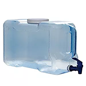 3 Gallon 11.36 Liter Long Refrigerator Bottle Drinking Water Dispenser w/Faucet BPA Free - Blue - 100mm Screw Cap 15.625" x 6.5" x 9"