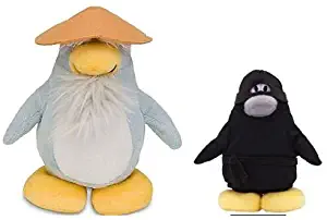 Very RARE - JUMBO 10" Club Penguin Master Sensei Plush + His 6.5" Ninja + 2 Special Coins to Unlock Total of 4 Treasure Book Items You Choose!