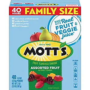 Mott's Medleys Fruit Snacks, Assorted Fruit Gluten Free Snacks, Family Size, 40 Pouches, 0.8 oz Each