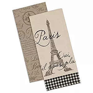 Dish Towels - Set of 2 -Paris,Eiffel Tower, Fleur de Lis, & Postmark Design