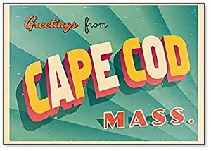 Vintage Touristic Illustration From Cape Cod, Massachusetts Fridge Magnet