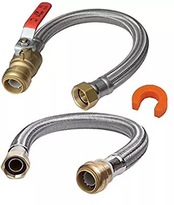 3/4x3/4 FIP 20" Water Heater Hose Kit with Disconnect Clip - High Flow 3/4" Inside Hose Diameter - 100% Satisfaction Guarantee
