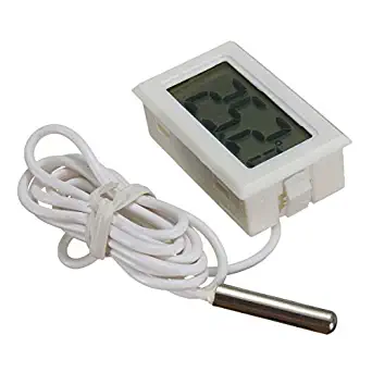 ARCELI Digital LCD Thermometer Temperature Monitor with External Probe for Fridge Freezer Refrigerator Aquarium - White