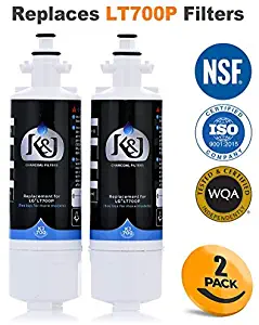 2 PACK - LG LT700P Compatible Refrigerator Water Filters - LG Water Filter Comparable Replacements for LT700P, ADQ36006101, Kenmore 46-9690, NSF 42 Certified