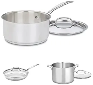 Cuisinart 719-18 Stainless 2-Quart Saucepan and 722-30G 12-Inch Skillet Bundle