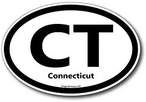 CT Connecticut Car Magnet US State Oval Refrigerator Locker SUV Heavy Duty Waterproof…