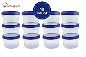 Twist Top Food Containers Screw And Seal Lid 16 Oz Stackable Reusable Plastic Storage Container 12 Pack, GREAT QUALITY