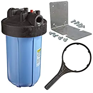 Pentek 3/4" Threaded 10" Genuine Big Blue Filter Housing Kit | Complete with Bracket, Screws and Wrench (150469 150061 150296)