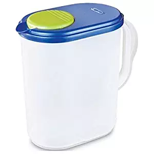 1 Gallon Pitcher Blue Lid w/Lime tab Freezer and Dishwasher Safe Mix Drinks right in the Pitcher Water Tea Juices BPA-free and phthalate-free